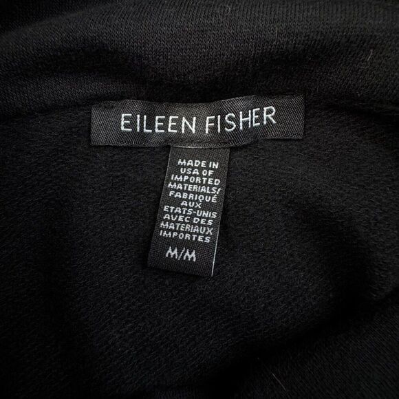 Eileen Fisher Cozy Brushed Stretch Mock Neck Top Black - Picture 5 of 9